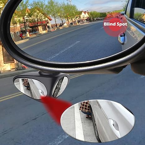 ADORIC 2 Pcs Blind Spot Mirrors for Cars, 360° Rotatable Field of View, Convex Wide-angle Car